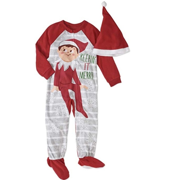 🍒NWT🍒 ELF ON THE SHELF FOOTED 2 piece PJ 4T - Picture 3 of 5